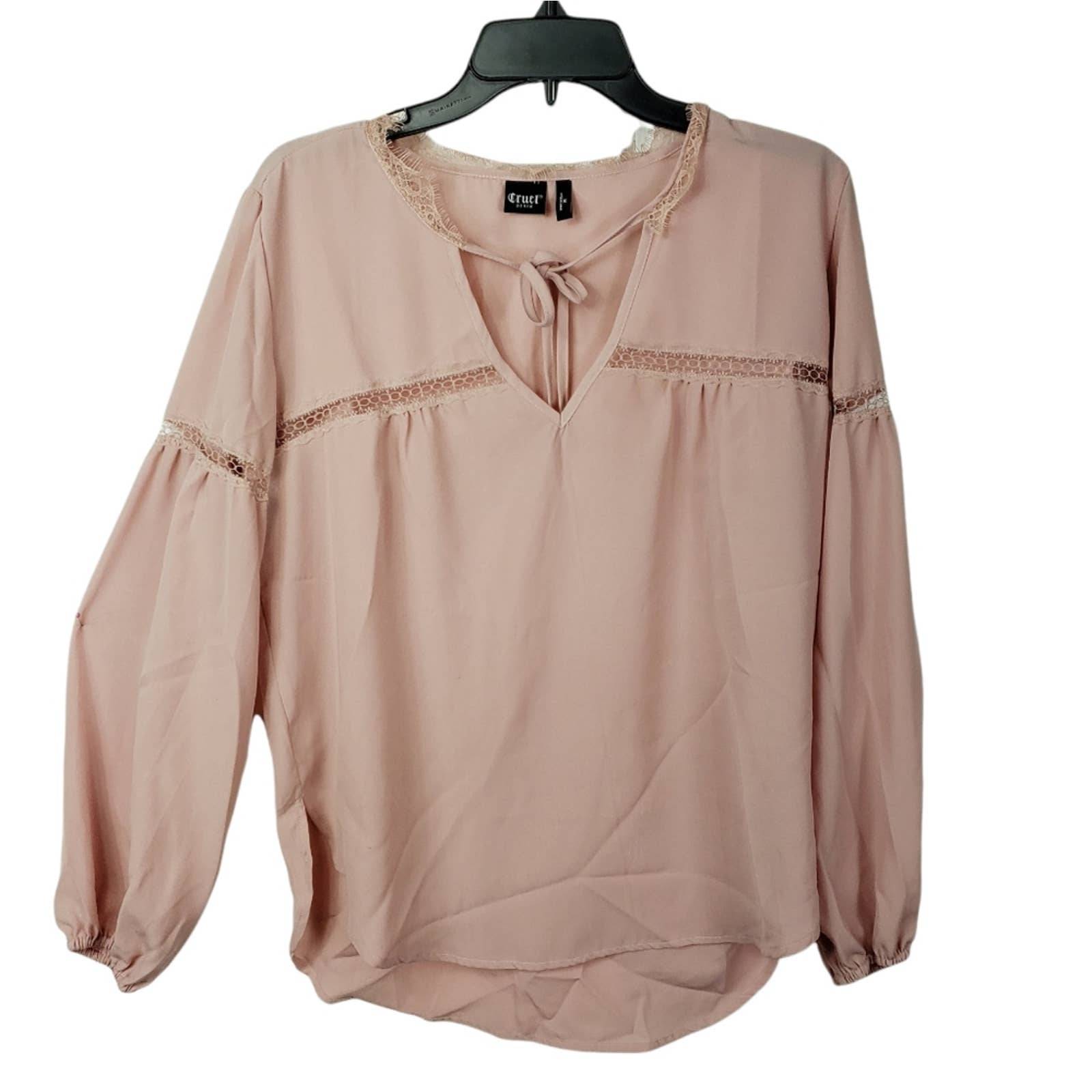 Cruel Girl Womens WSL Georgette Blouse wih Lace Detail Cruel Girl Womens WSL Georgette Blouse wih Lace Detail